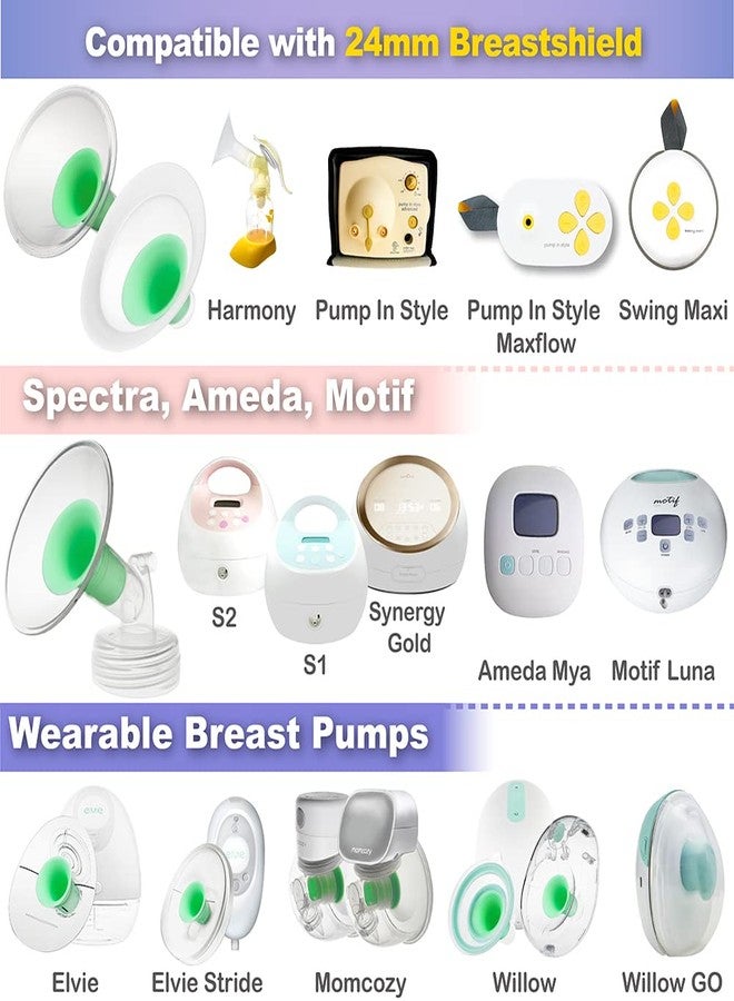 نينس سابلاي حشوات شفة Nenesupply من الجيل الثاني مقاس 19 مم، متوافقة مع شفة 24 مم لأجهزة Elvie Stride Spectra Momcozy Willow، تُقلل المقاس من 24 مم إلى 19 مم. ليست قطع غيار أصلية لمضخات Elvie. - Image 5